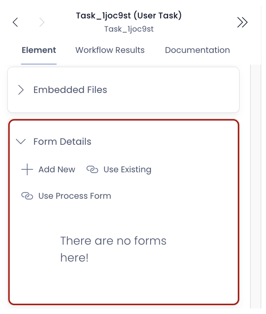 Embedded form in workflow configuration